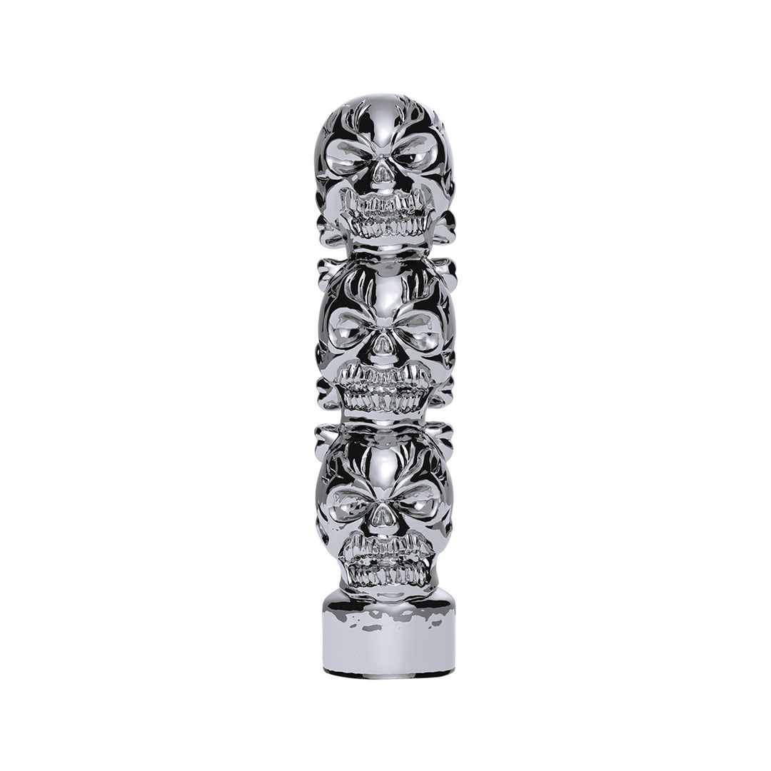 1/2" - 13 Thread-On 3 Skull Shift Knob - Chrome
