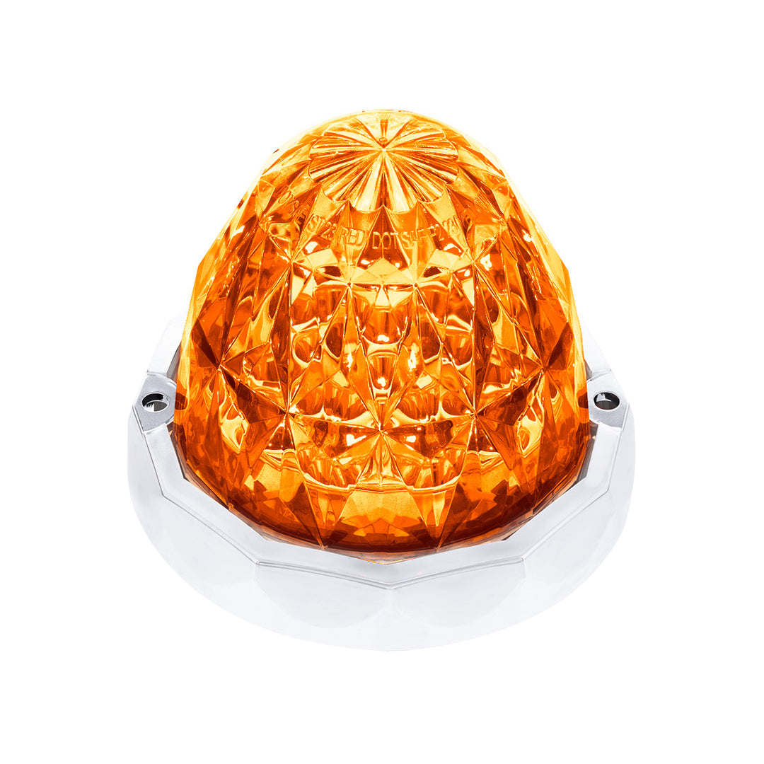 Double Fury 19 LED Dual Function Crystal Watermelon Light Kit With Bezel - Amber &amp; Blue LED/Clear Lens