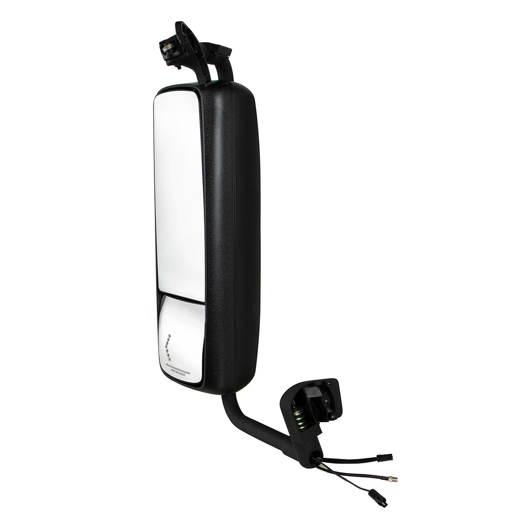Black Mirror Assembly With LED Turn Signal For 2012-2017 Volvo VNL - Driver