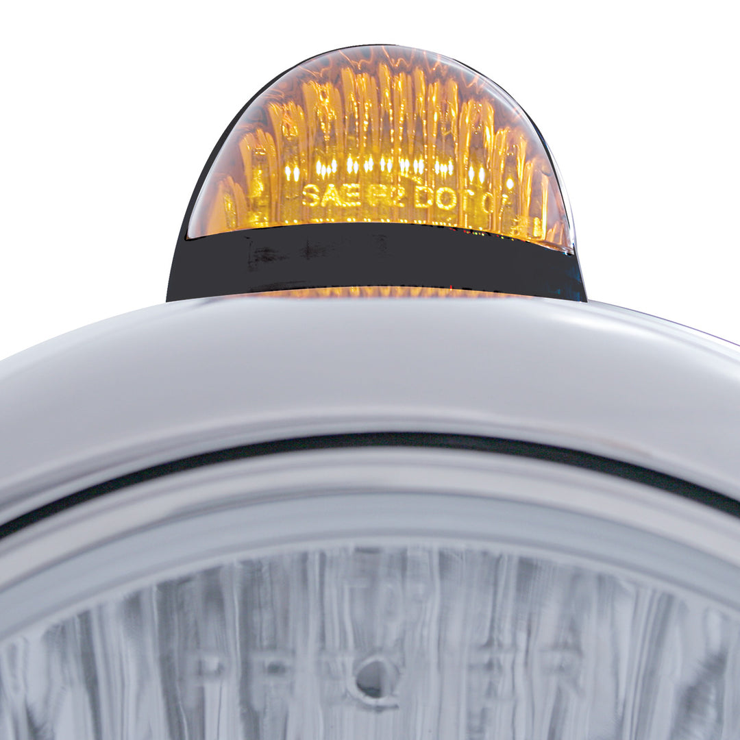 Black Guide 682-C Headlight 6014 &amp; Dual Mode LED Signal - Amber Lens