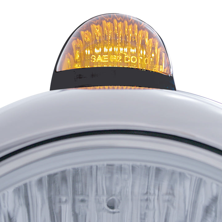 Black Guide 682-C Headlight 6014 &amp; Dual Mode LED Signal - Amber Lens