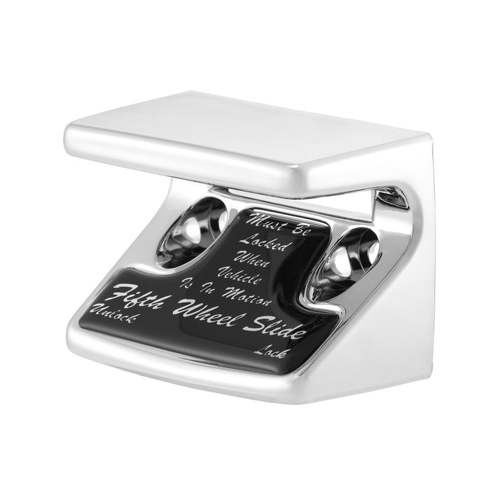 Chrome Plastic Fifth Wheel Switch Guard With Glossy Sticker For 1990-2010 Freightliner Classic - Black Sticker