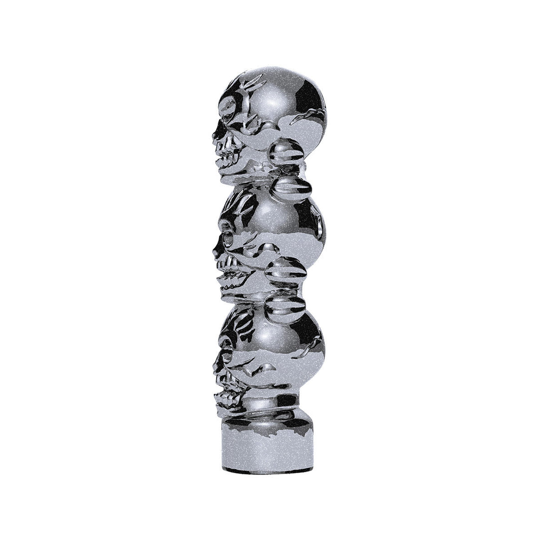 1/2" - 13 Thread-On 3 Skull Candy Color Shift Knob - Liquid Silver