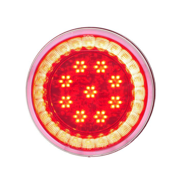 33 LED 4" Round Lumos Light S - Series (Stop, Turn &amp; Tail) - Red LED/Clear Lens