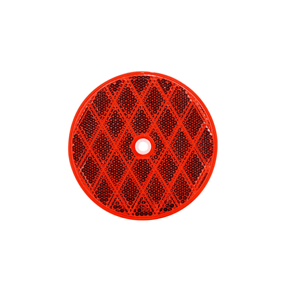 3/16" Round Center Bolt Reflector - Red (10 Pcs)