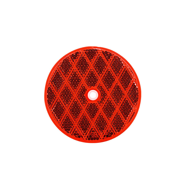 3/16" Round Center Bolt Reflector - Red (10 Pcs)