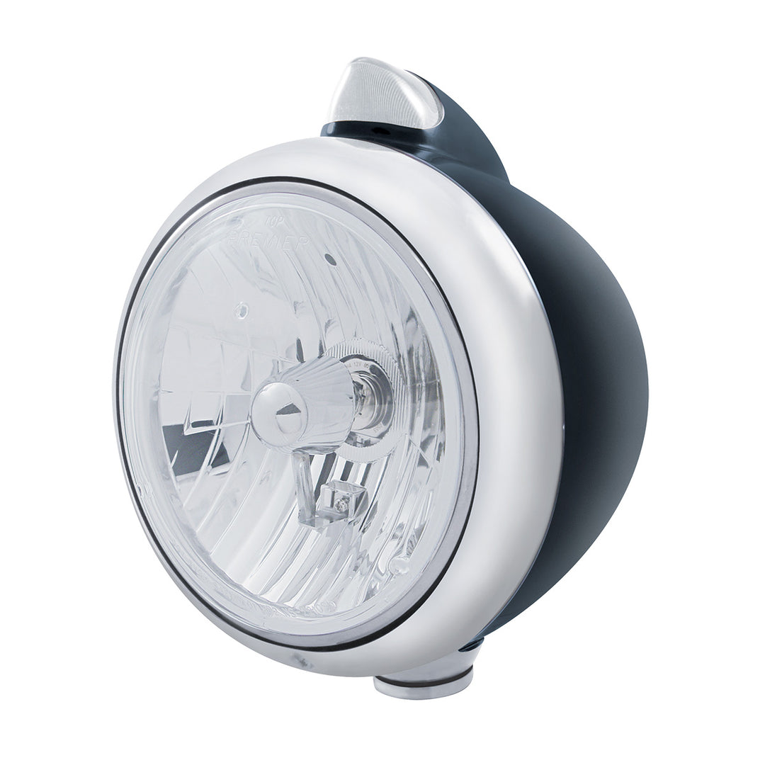 Black Guide 682-C Style Headlight Crystal H4 &amp; Original Style LED Signal - Clear Lens