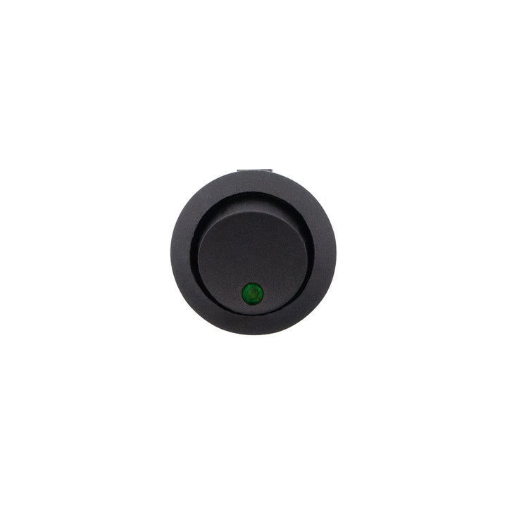 Green LED Round Rocker 10 Amp 12V On/Off 1/2" Dia. 1 Pc.