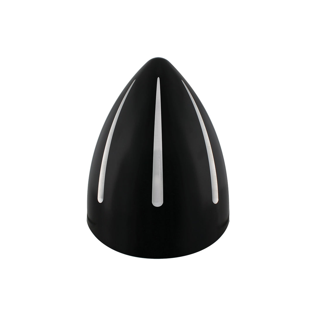 Black "Billet" Style Groove Headlight With Visor 11 LED Bulb - Chrome
