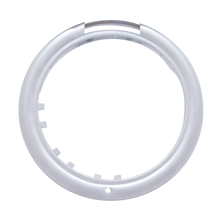 Chrome Classic Headlight H4 With 34 White LED &amp; Signal - Clear Lens
