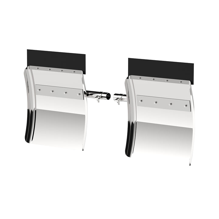 24" x 24" 430 Stainless Quarter Fender With Tube Bracket Set (Pair)