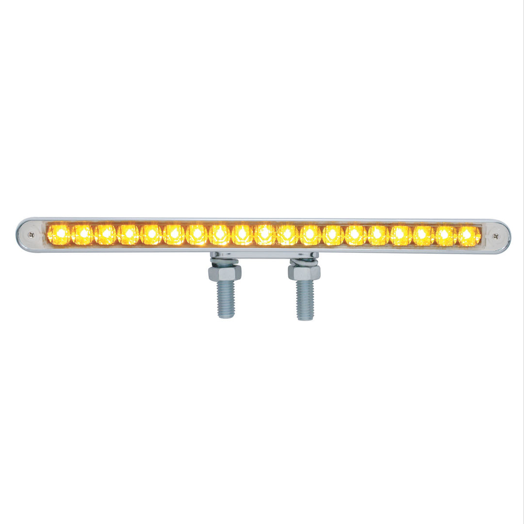 38 LED 12" Reflector Double Face Light Bar - Amber &amp; Red LED/Clear Lens