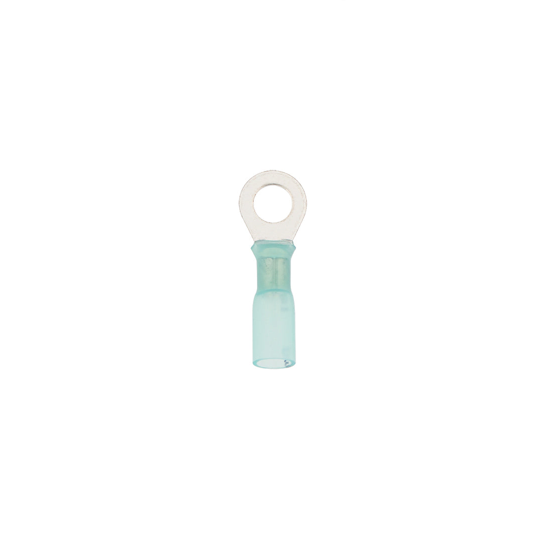 16-14 AWG 1/4" Stud CS Heat Shrink Ring Terminal - Blue (5-Pack)