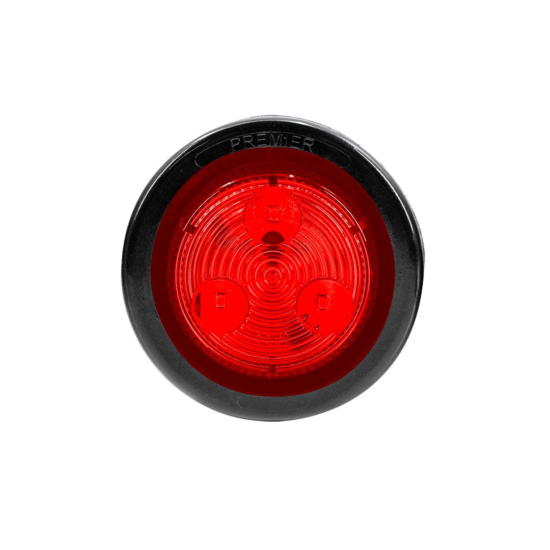 3 LED 2" Round Low Profile Light Kit (Clearance/Marker) - Red LED/Lens