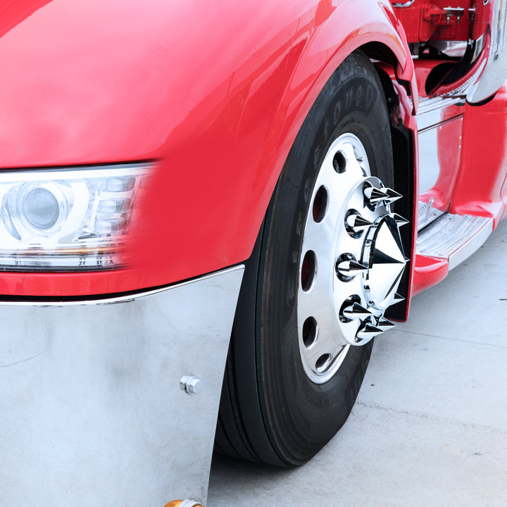 1-1/8" x 2-13/16" Chrome Plastic Spike Nut Cover - Push-On (Bulk)
