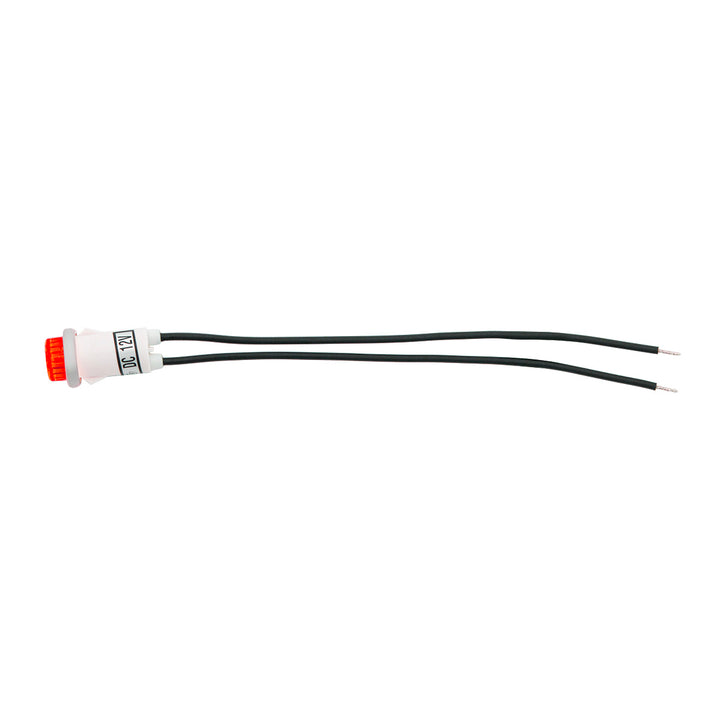 16 Amp 12V Red Warning Light w/ 1/2" Panel Mount and Leads 1 Pc.