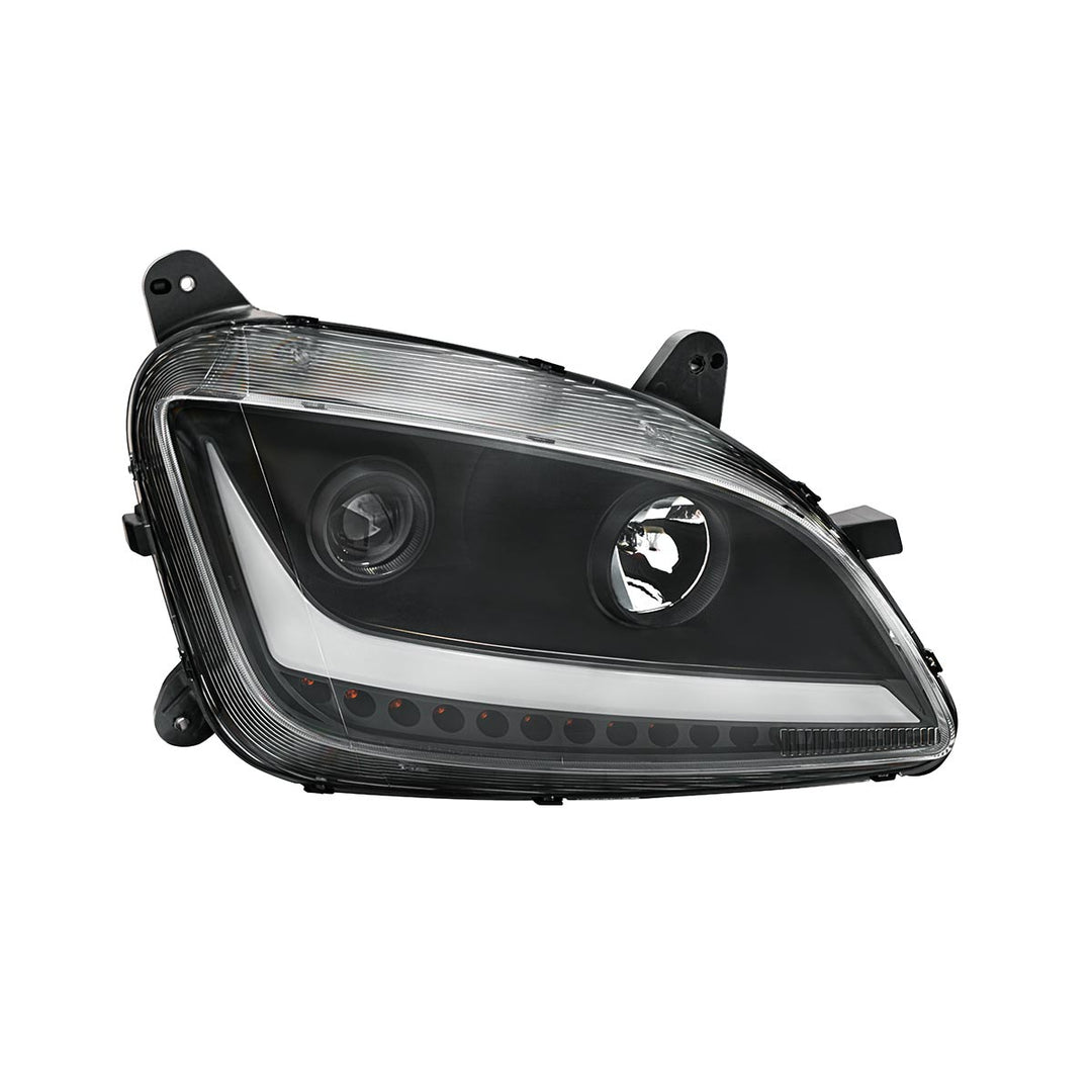 Black Projection Headlight With LED Position &amp; Sequential Signal For 2012-2021 Peterbilt 579 - Passenger