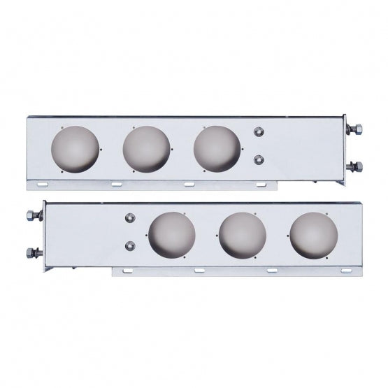 3-3/4" Bolt Pattern Deluxe Stainless Spring Loaded Light Bar With 6 x 4" Light Cutouts (Pair)