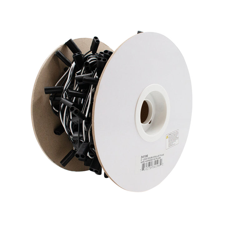 150 Count 2 - Prong Female Bullet Plugs 16G Wire Harness Roll - 100&