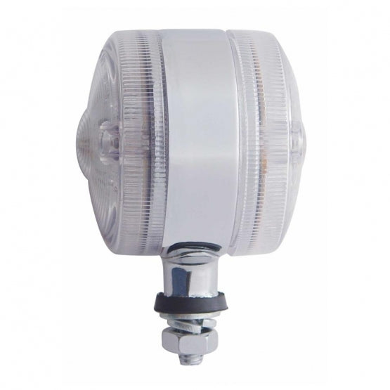 15 LED 3" Double Face Light - Amber &amp; Red LED/Clear Lens