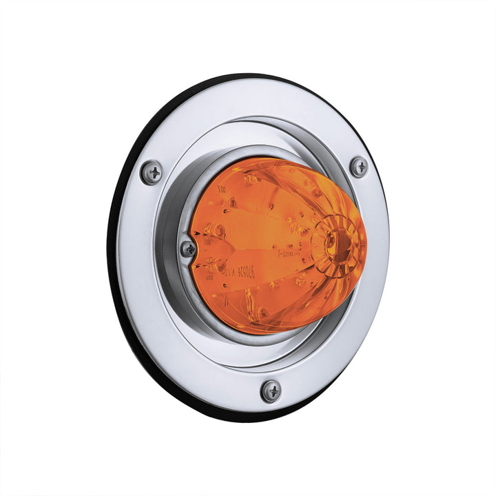 17 LED Dual Function Watermelon Light Sleeper Bunk Kit With 304 Stainless Steel Bezel - Amber LED/Amber Lens