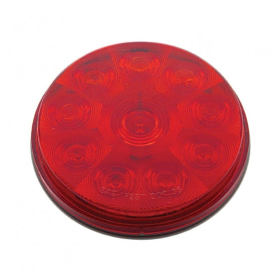 10 LED 4" Round Light (Stop, Turn &amp; Tail) - Red LED/Red Lens