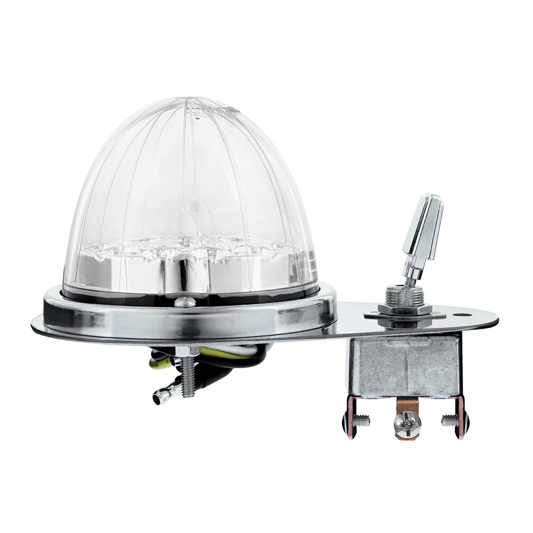 304 Stainless Steel Above Door Dome Light Kit W/ 17 LED Double Fury Watermelon For 1994-2025 KW W900 - Amber &amp; White LED
