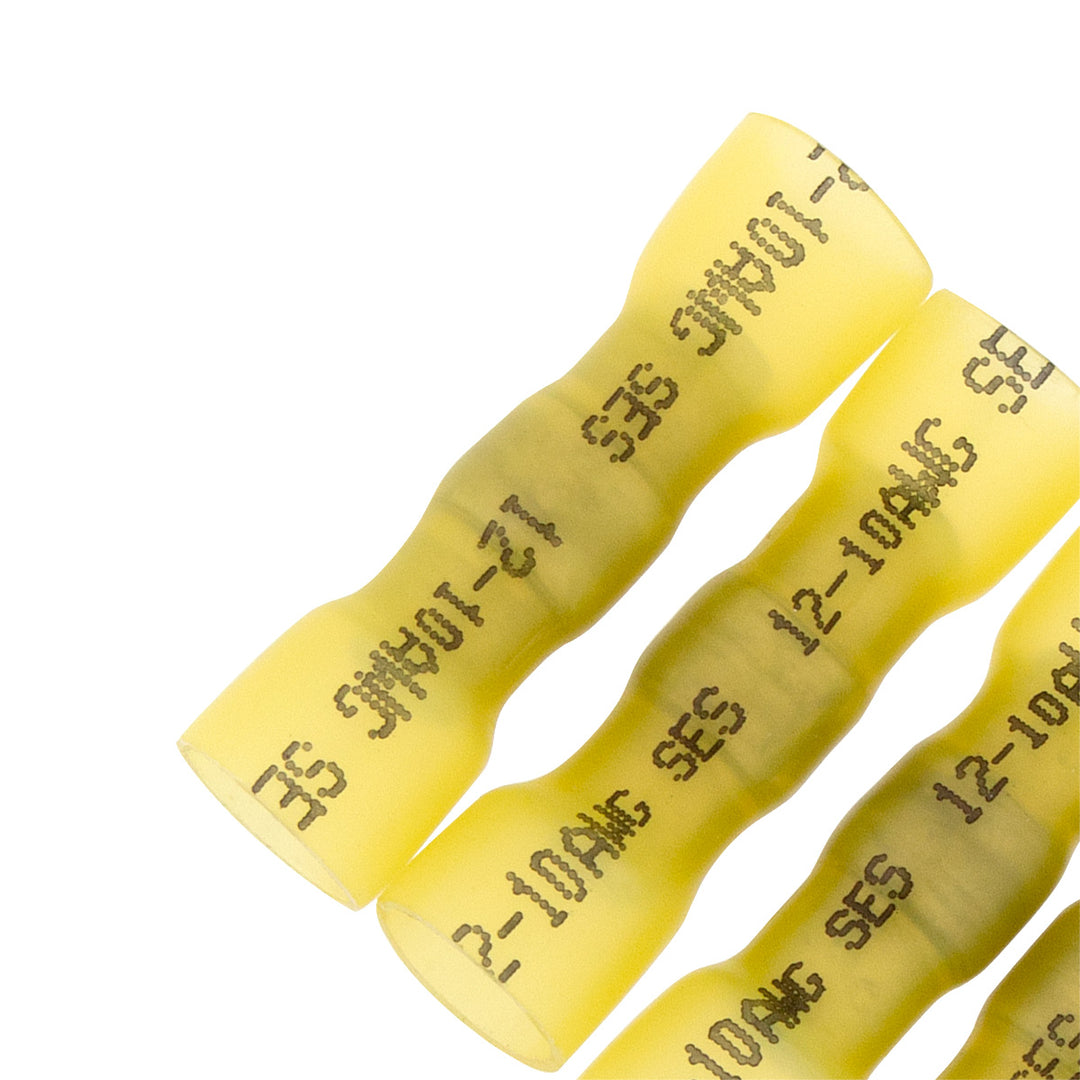 12-10 AWG CSS Heat Shrink Butt Connector - Yellow (4-Pack)