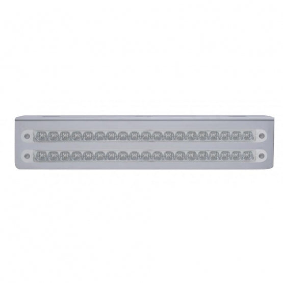 12-3/4" Stainless Light Bracket With 2 x 19 LED 12" Light Bars - Red LED/Clear Lens