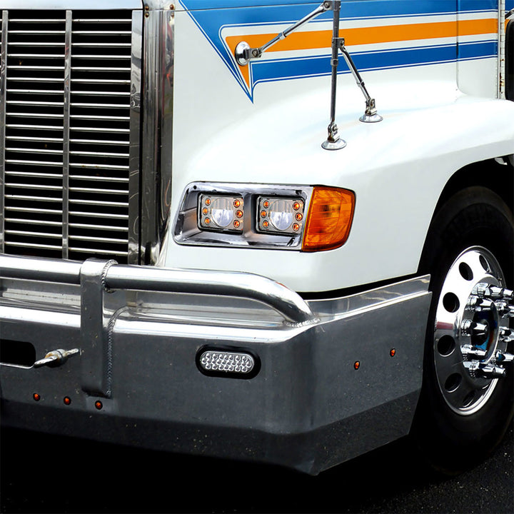1PC Headlight Bezel With Turn Signal For 1989-2009 Freightliner FLD - Driver
