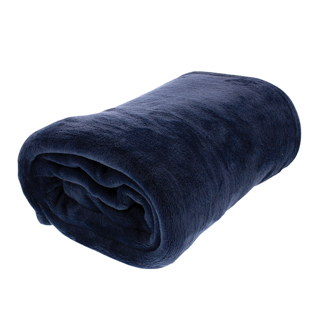 50" x 60" Flannel Fleece Comfort Blanket - Navy Blue