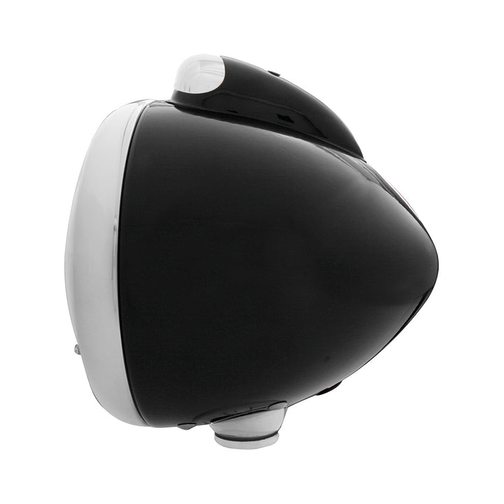 Black Guide 682-C Style Headlight Crystal H4 &amp; LED Signal - Clear Lens