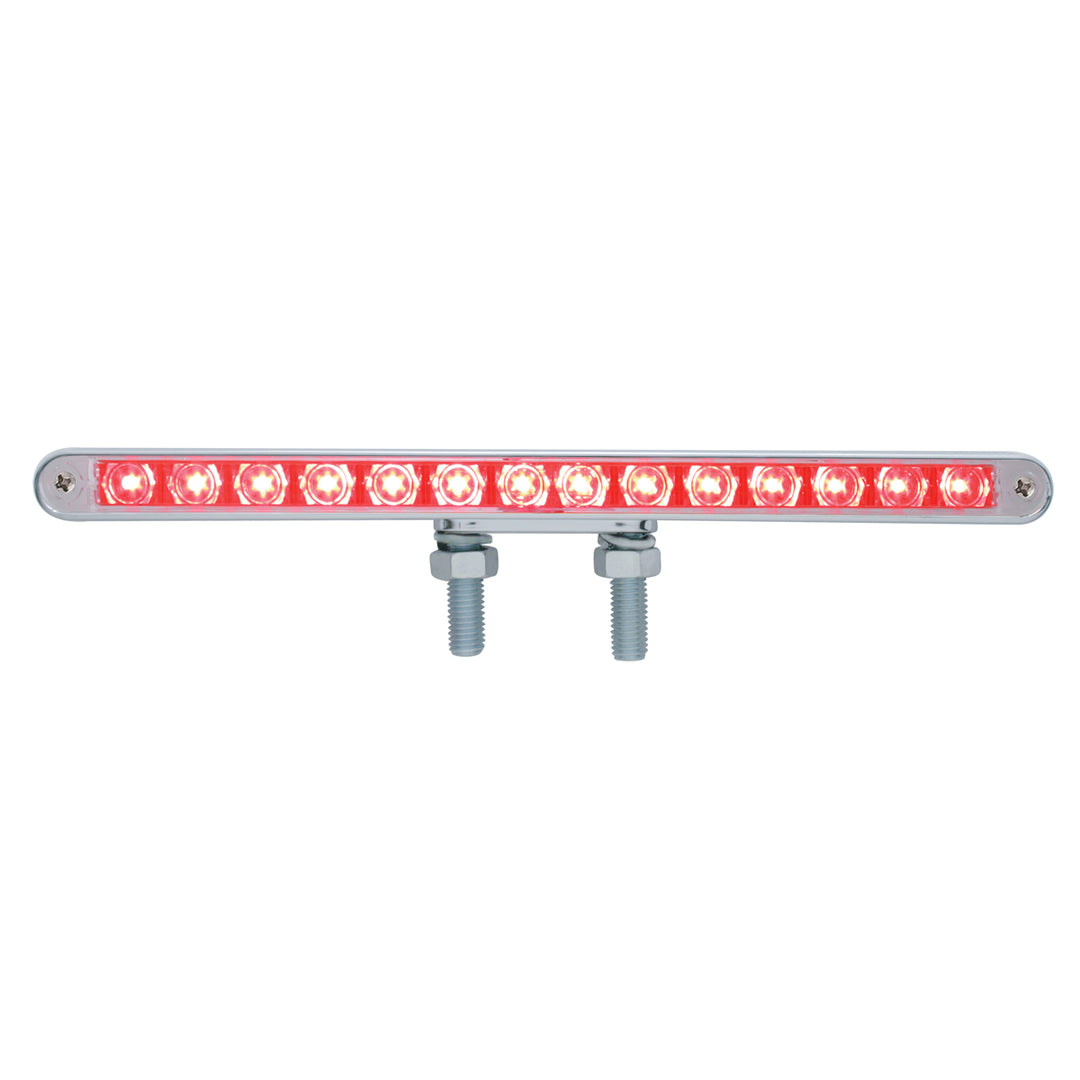 28 LED 12" Double Face Light Bar - Amber &amp; Red LED/Clear Lens