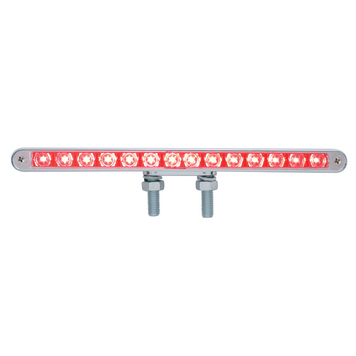 28 LED 12" Double Face Light Bar - Amber &amp; Red LED/Clear Lens