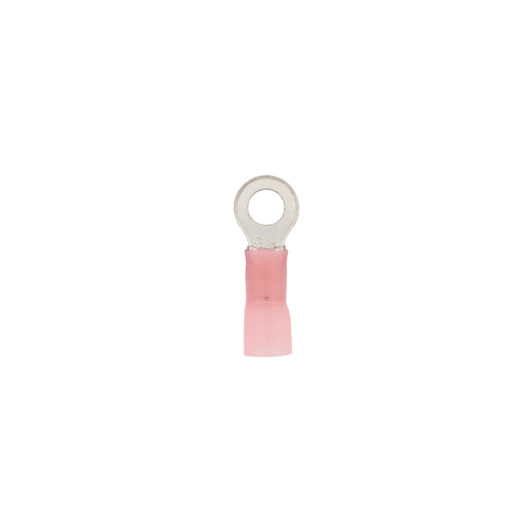 8 AWG 5/16" Stud CS Heat Shrink Ring Terminal - Pink (4-Pack)
