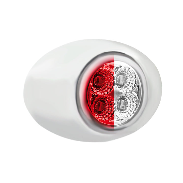 4 LED Double Fury Light (Clearance/Marker) - Red &amp; White LED/Clear Lens