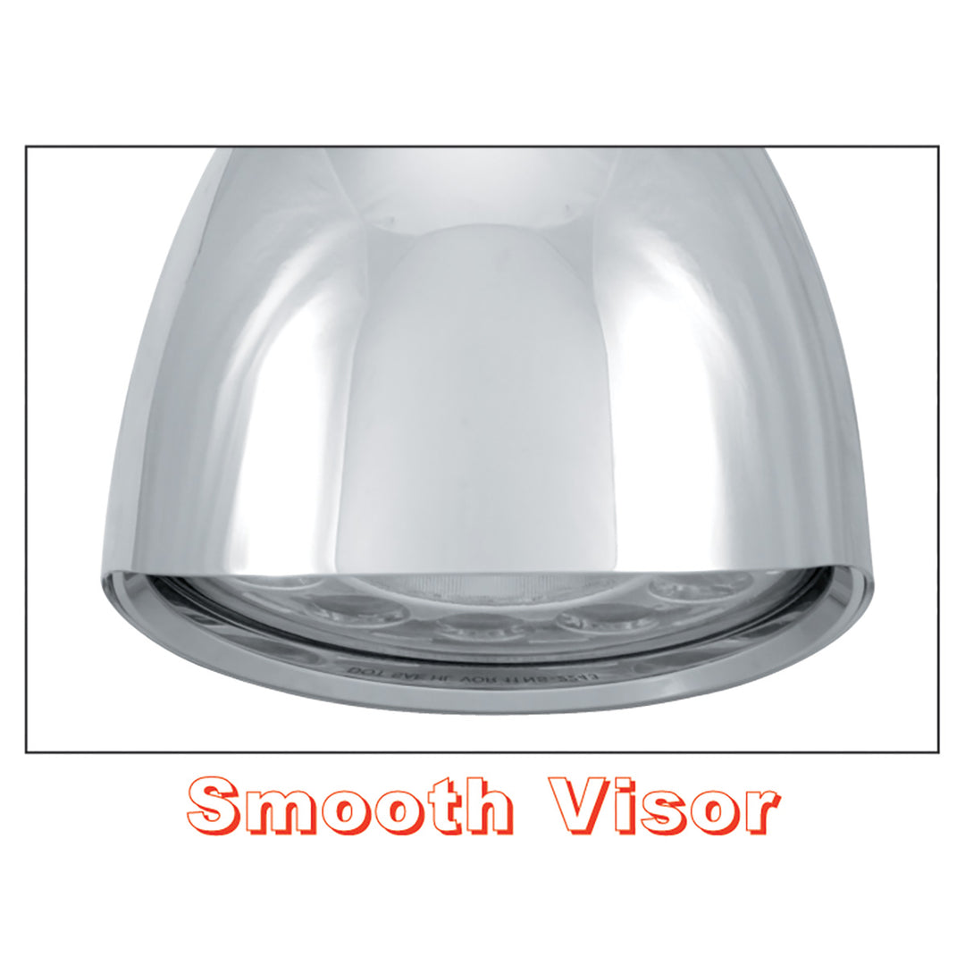 Chrome "Chopper" Headlight With Smooth Visor 11 LED Bulb