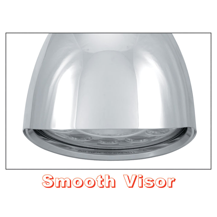 Chrome "Chopper" Headlight With Smooth Visor 11 LED Bulb