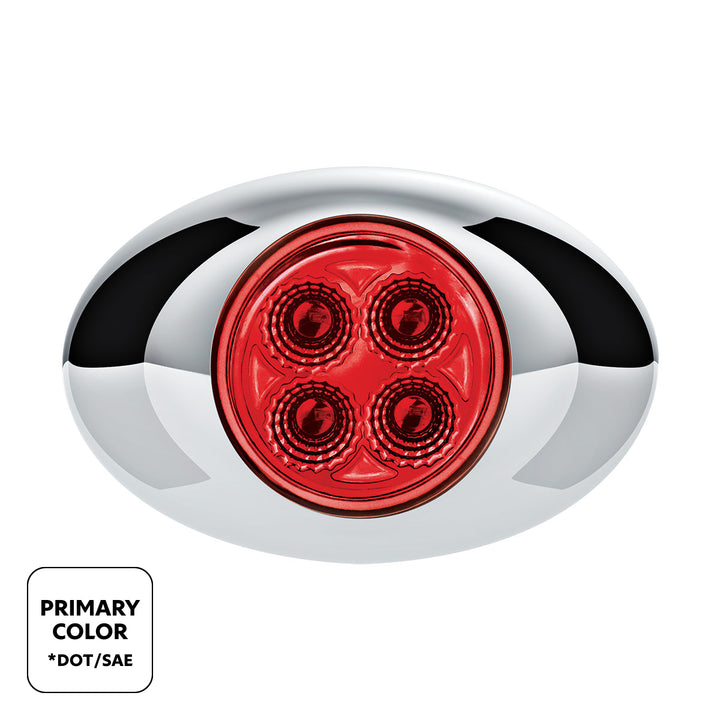 4 LED Double Fury Light (Clearance/Marker) - Red &amp; Blue LED/Clear Lens