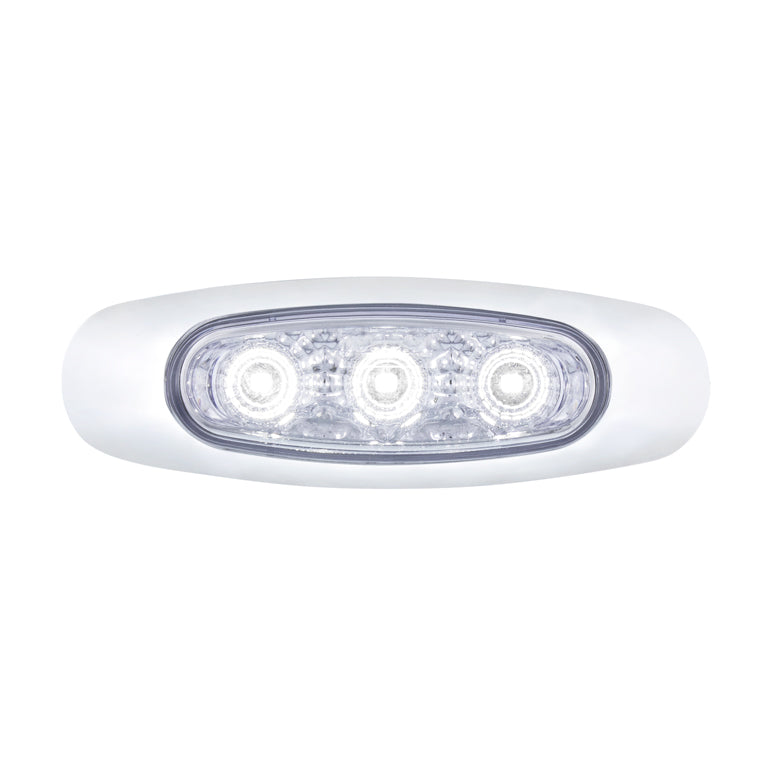 5 LED Reflector Light (Auxiliary/Utility) With Side Ditch Light - White LED/Clear Lens (Bulk)