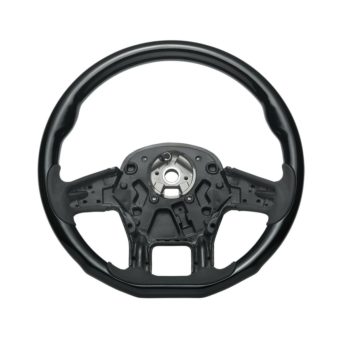 18" YourGrip Wood Candy Color Steering Wheel For 2012-2021 PB 579 &amp; 2013-2021 KW T680 - Glossy Black