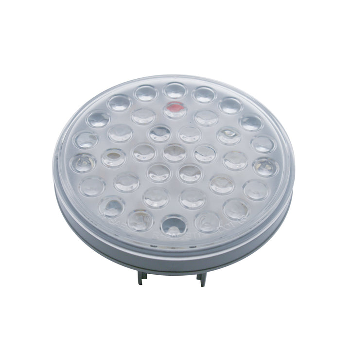 2" Bolt Pattern Stainless Steel Spring Loaded Bar With 6 x 36 LED 4" Lights - Red LED/Clear Lens (Pair)