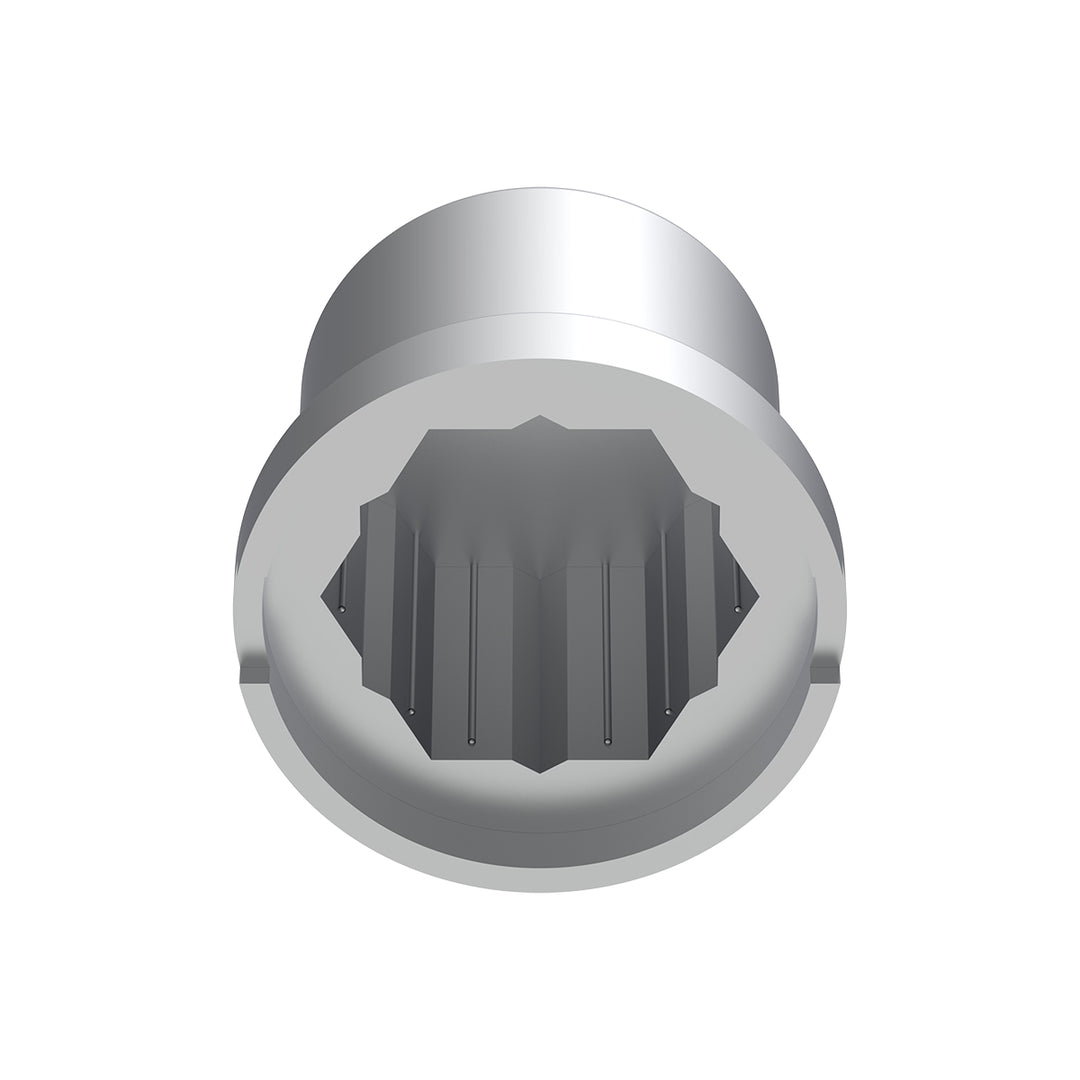 15/16" x 1-3/16" Chrome Plastic Flat Top Nut Covers - Push-On (10-Pack)