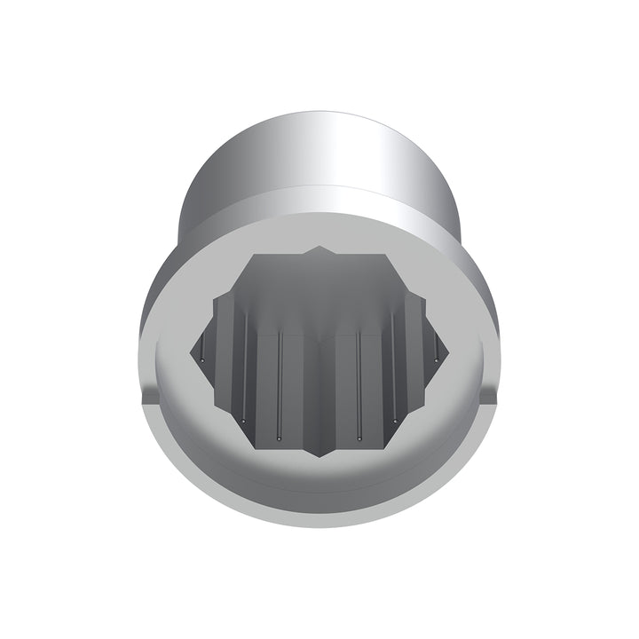 15/16" x 1-3/16" Chrome Plastic Flat Top Nut Covers - Push-On (10-Pack)