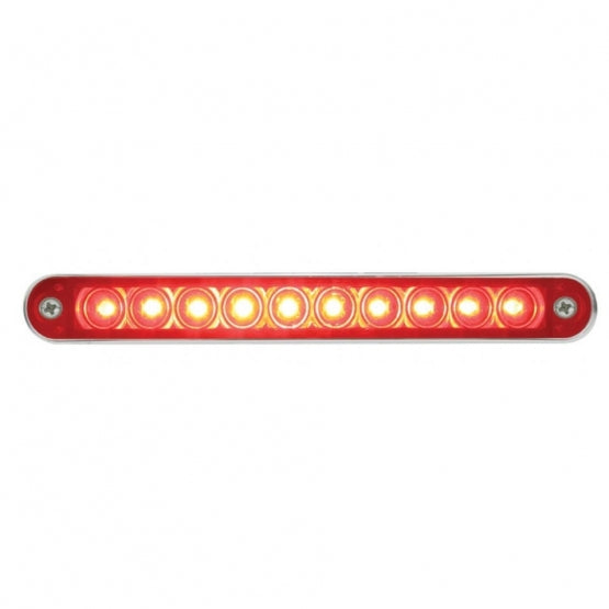 10 LED 6-1/2" Light Bar With Bezel (Stop, Turn &amp; Tail) - Red LED/Red Lens
