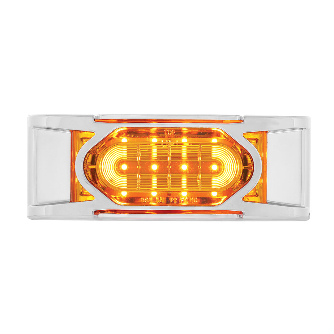 16 LED Reflector Light (Clearance/Marker) With Chrome Bezel - Amber LED/Amber Lens