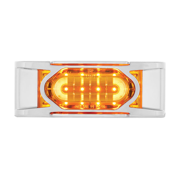 16 LED Reflector Light (Clearance/Marker) With Chrome Bezel - Amber LED/Amber Lens