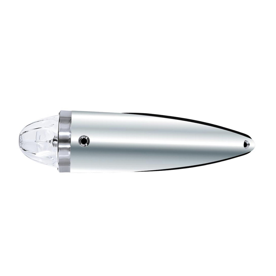 Chrome Die Cast Torpedo Cab Light With Watermelon Glass Lens &amp; 1156 Bulb - Clear