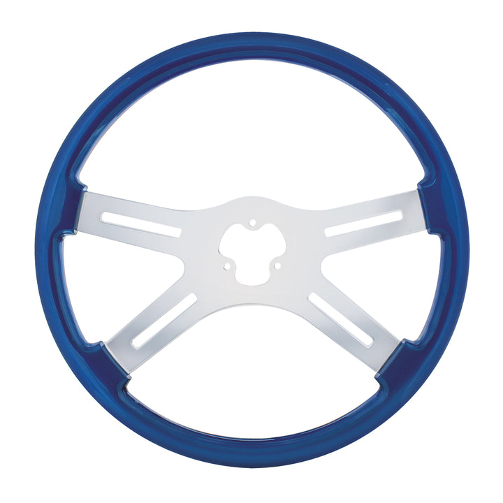 18" Color 4 Spoke Steering Wheel - Electric Blue