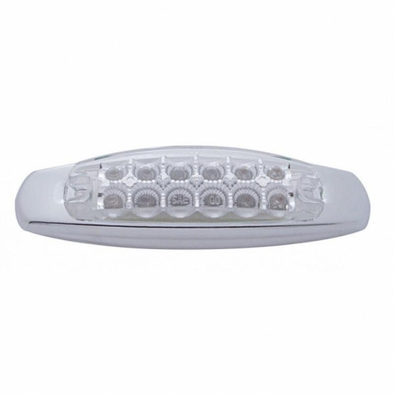 12 LED Reflector Rectangular Light With Bezel (Clearance/Marker) - Amber LED/Clear Lens (Bulk)